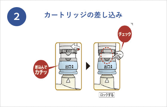 新しいカートリッジを差し込みます。